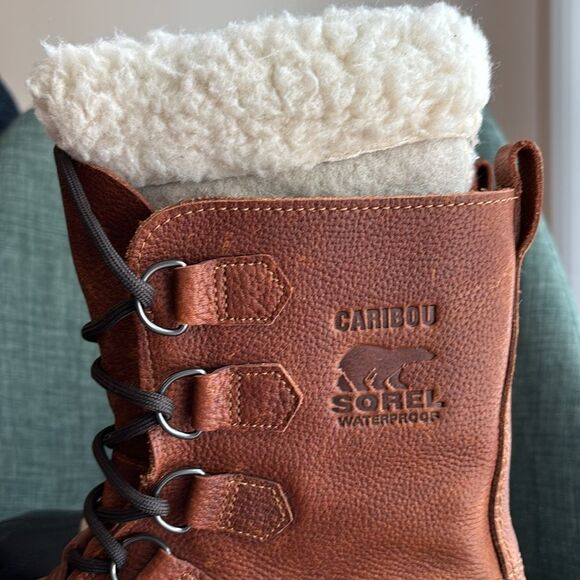 SOREL Men's Caribou Waterproof Winter Boots Brown and Black Boots size 7.5 EUC! - Picture 2 of 8